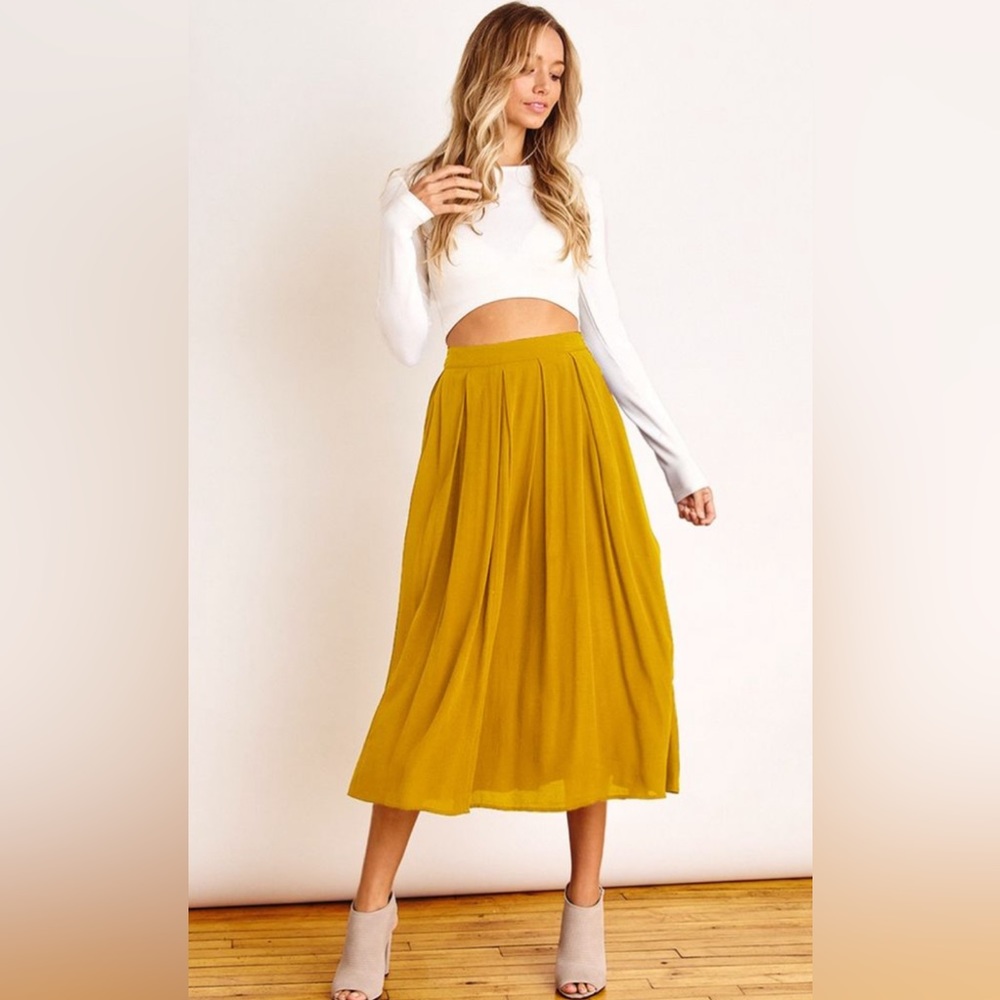 shop neighbor women’s yellow maxi skirt NWT L L22-43